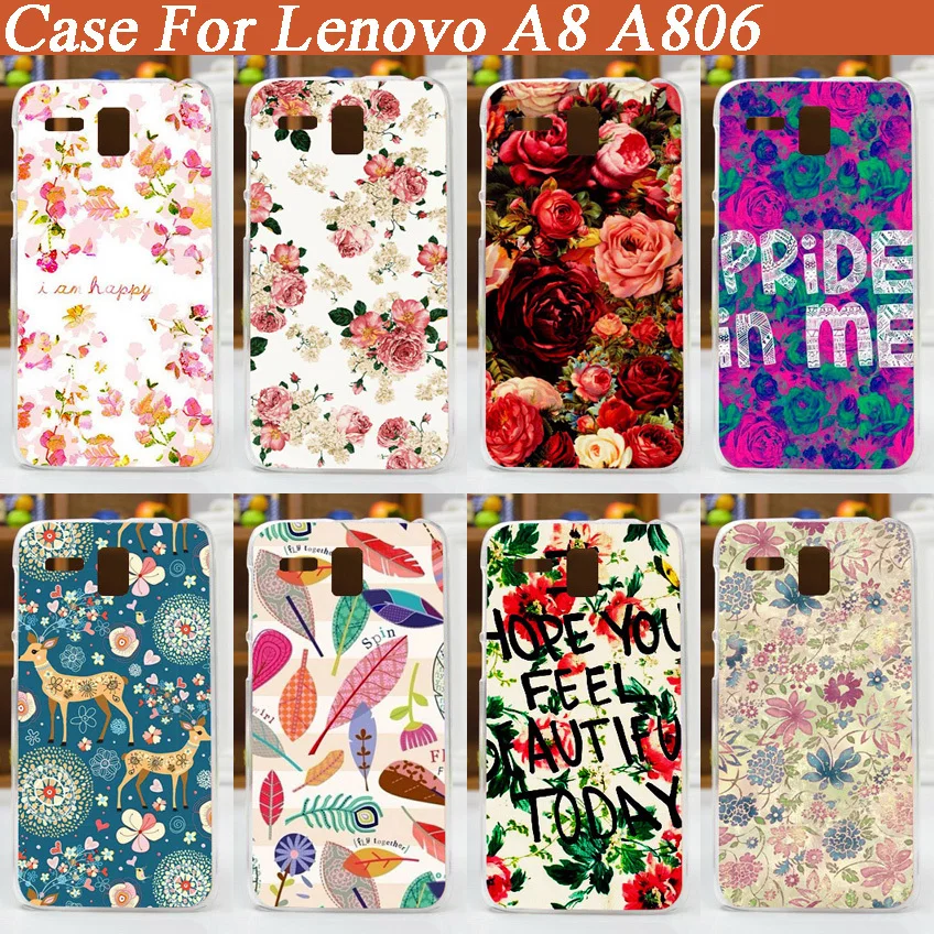 Высококачественный жесткий чехол с 3d изображением красивых цветов для Lenovo A8 A806