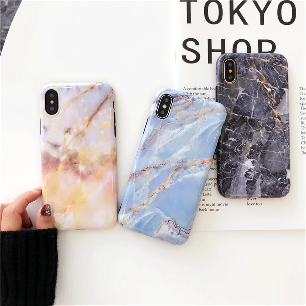 Чехол для Iphone 7 модные Мрамор Гранит чехол телефона 6 6s 8 X плюс силикагель мягкая IMD