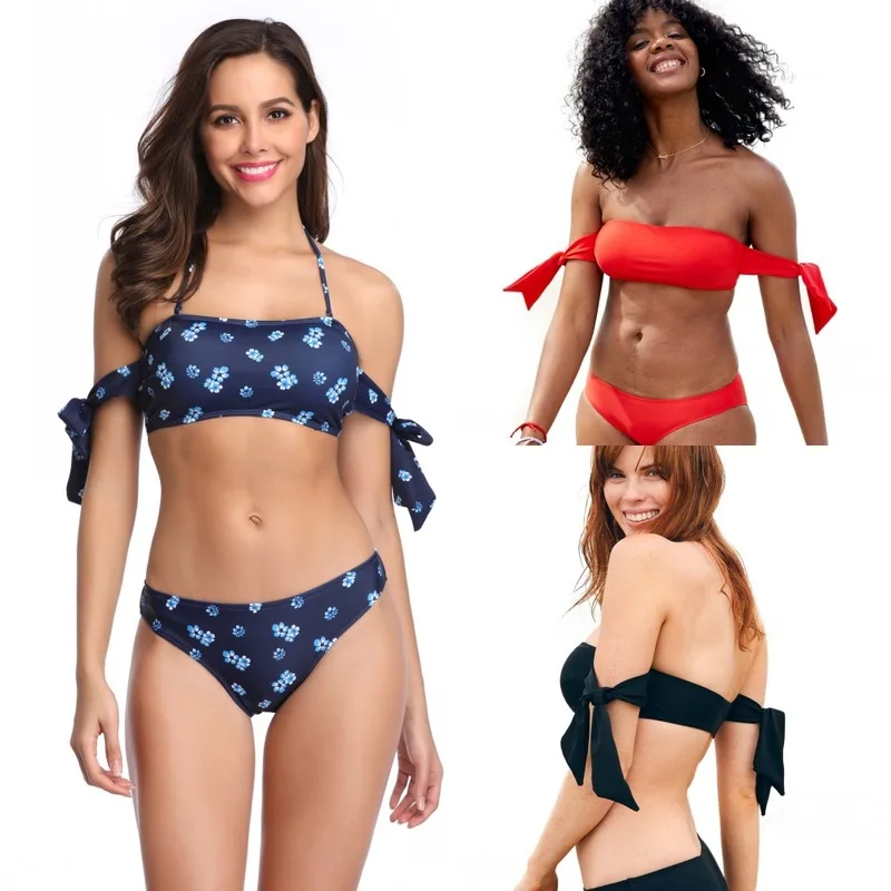 

Swimwear Women Bikini 2019 Swimsuit Monokini Female Separate With Push Up New Lace Polyester Solid Swimwear Women