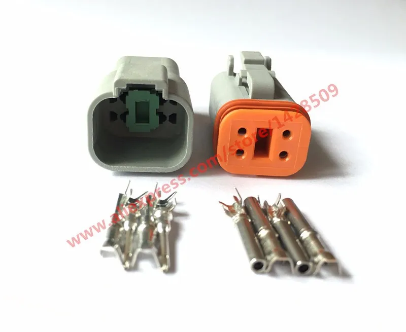 50/100 Set 4 Pin Female Male Waterproof Electrical Wire Connector Plug Deutsch Enhanced Seal Shrink Boot Adapter DT06-4S DT04-4P цена 50/100 Set 4 Pin Female Male Waterproof Electrical Wire Connector Plug Deutsch Enhanced Seal Shrink Boot Adapter DT06-4S DT04-4P цены онлайн