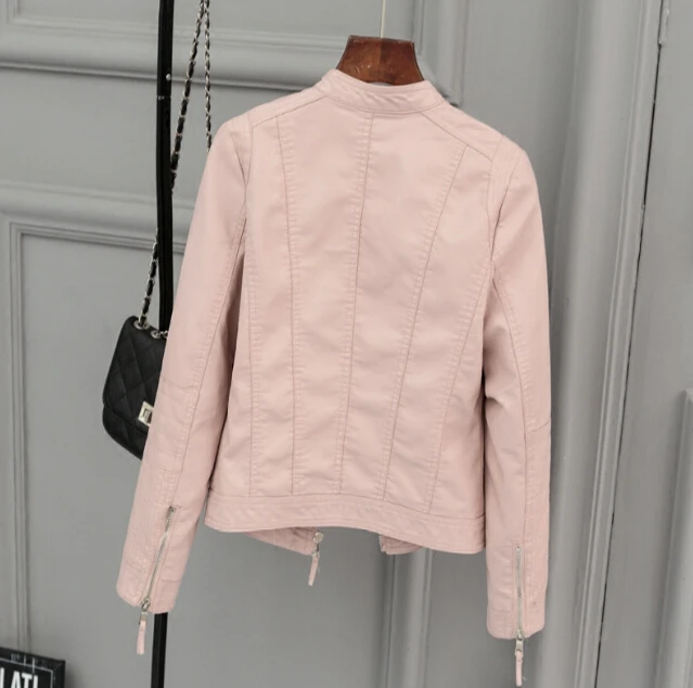 low cost Leather Short Section 2017 autumn Women New Lo Comotive PU Leather Short Jacket Collar collar Slim