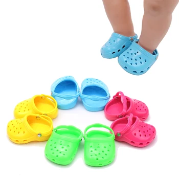 

43 cm baby dolls shoes new born casual sandals beach shoe loafers Baby toys fit American 18 inch Girls doll g24