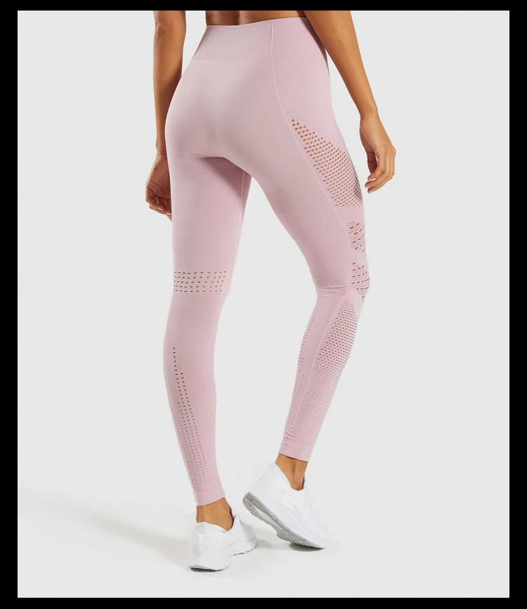 Женские Бесшовные легинсы с контролем живота, штаны для йоги, женские обтягивающие леггинсы для фитнеса, пуш-ап, тянущиеся спортивные брюки, бюстгальтер, штаны для бега - Цвет: pink
