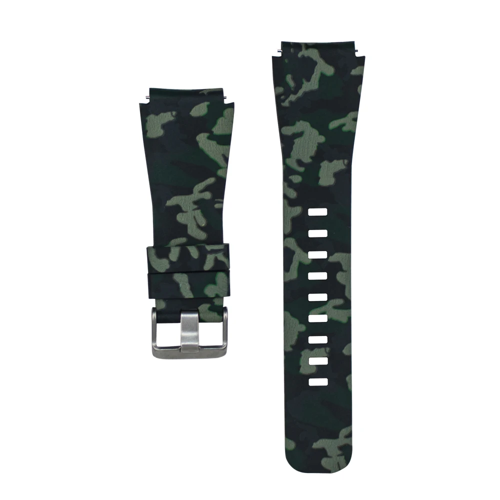 Camo Silicone Watch Band Strap for Xiaomi Huami Amazfit Pace 22mm Smart Watch Camouflage Replacement Wrist band strap bracelet - Цвет ремешка: camo green