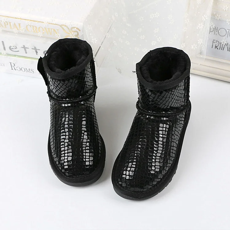 Новые женские ботинки классические Водонепроницаемые зимние ботинки высококачественные зимние ботинки в австралийском стиле теплая черная женская обувь из натуральной кожи