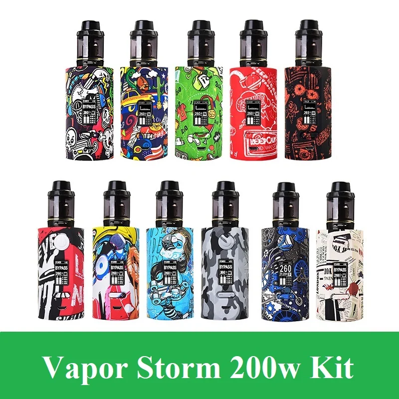 Vapor Storm 200 Вт электронная сигарета Vaper Kit Bypass TCR VW Vape Mod 18650 батарея коробка вейпер электронная сигарета испаритель