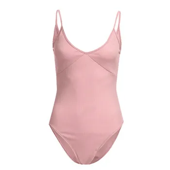 

Trendy Women clothes Sexy Sleeveless V-neck strap solid Jumpsuit Bodycon Leotard Summer Casual Polyester Bodysuit one pieces