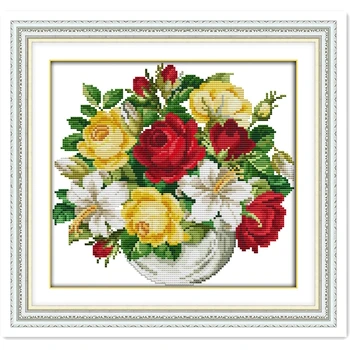 

Vase 3 Chinese Counted Cross Stitch Pattern Cross Stitch Kit Embroidery Cross Set Needlework DMC Cross Stitch Fabric Painting