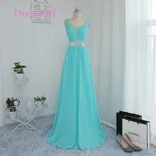 Dressgirl 2017 Cheap Bridesmaid Dresses Under 50 A-line See Through Mint Green Chiffon Lace Sequins Wedding Party Dresses