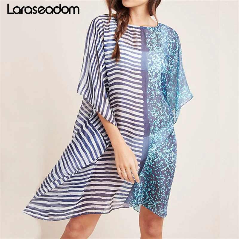 

Print Chiffon Beach Cover up Tunics for Beach Long Kaftan Bikini Cover up Robe de Plage Sarong Beach Swimsuit coverup #Z280