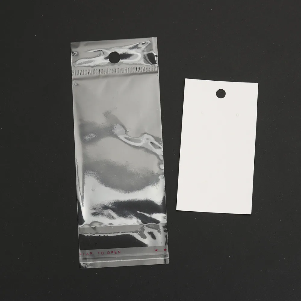 DoreenBeads 100 Наборы ушные крючки карточки для демонстрации серег 9 см x 5 см W/Самоклеющиеся сумки 15 см x 6 см(B18687), иу
