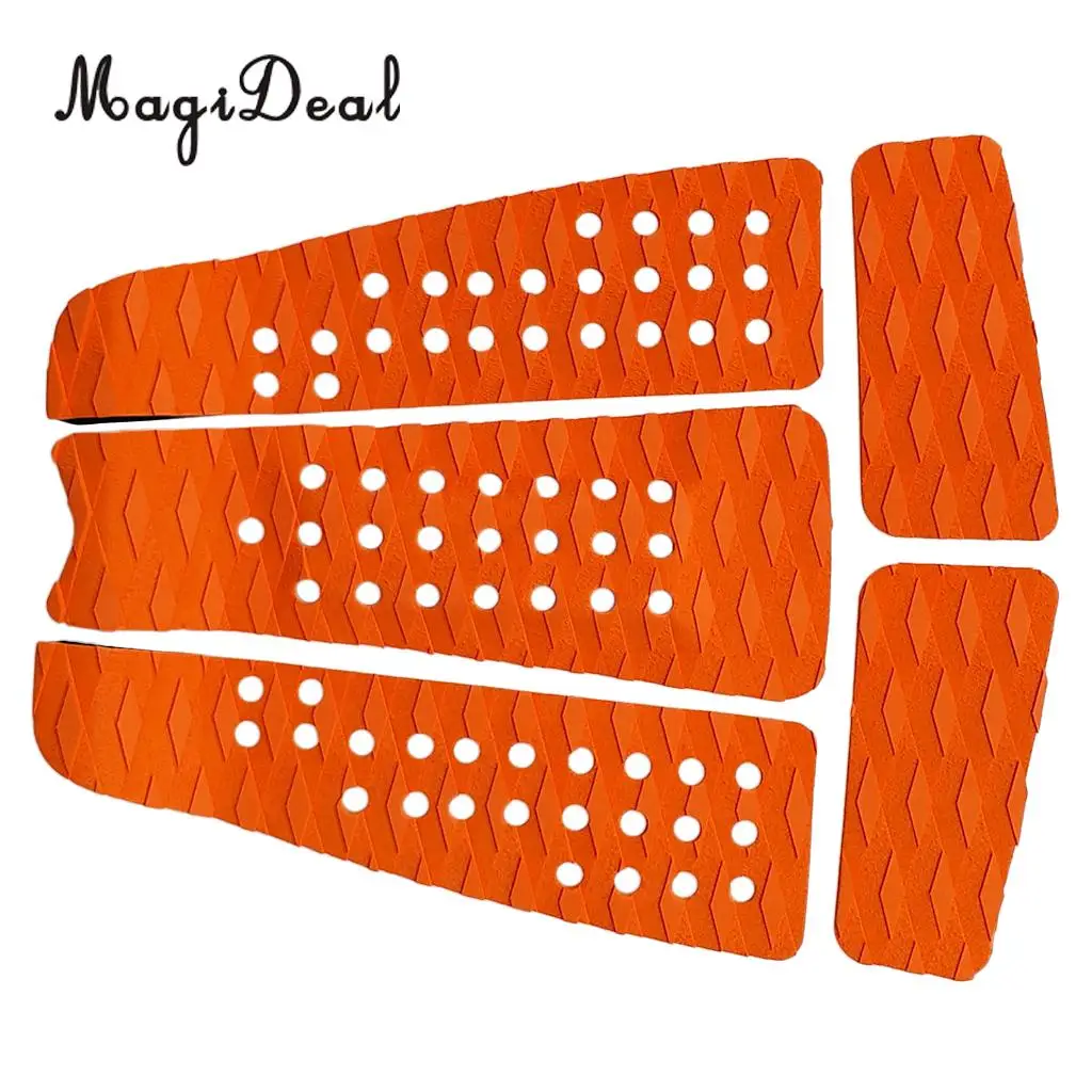 MagiDeal 5 Pieces Non Slip Diamond Grooved EVA Surfboard Traction Deck Grip Tail Pad Surfing Kiteboard Skimboard Accessories