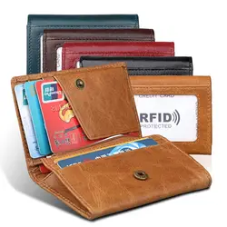 RFID MaDonNo бренд Бизнес держатель для карт кожаный короткий кошелек для монет мужская сумка клатч и кредитных держатель для карт Футляр для