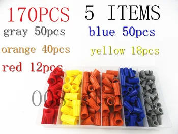 

170pc Wire Twist Connectors Assortment Kit Set 22-14 AWG Screw on wire connector Caps Nuts Cable Connector
