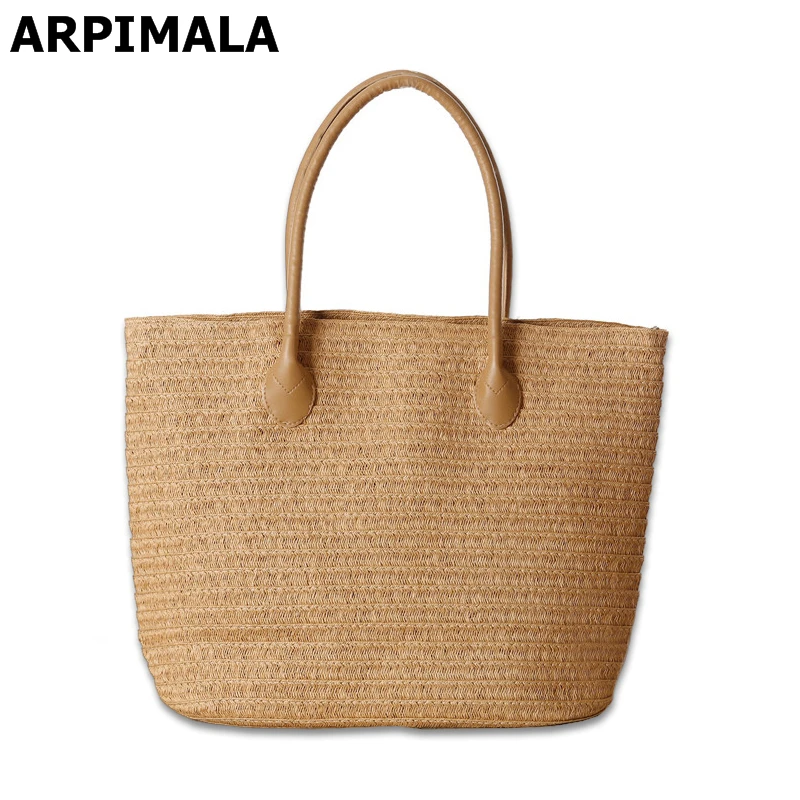 ARPIMALA Summer Straw Bags Large Capacity Designer Handbags Big Beach