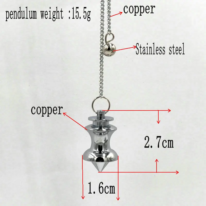 Pendulum pendant Reiki Copper Pendulums for Dowsing Divination Wicca Chakra Reiki Healing Pyramid Pendant Chakra pendulo Amulet