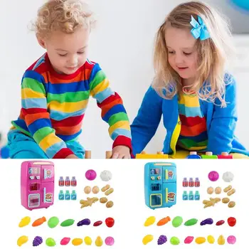 

Children Mini Kitchen Pretend Play Toy Set Simulation Electric Refrigerator Kids Education Toy Gifts