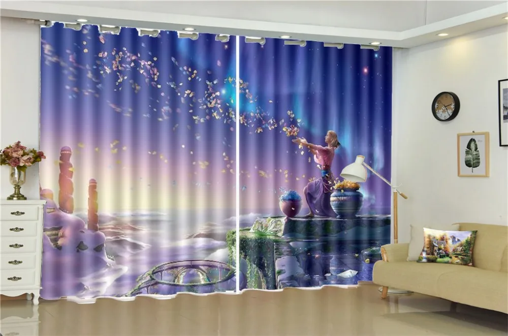 3d занавеска окно продвижение практика красивая красота декоративный интерьер красивые затемненные занавески s