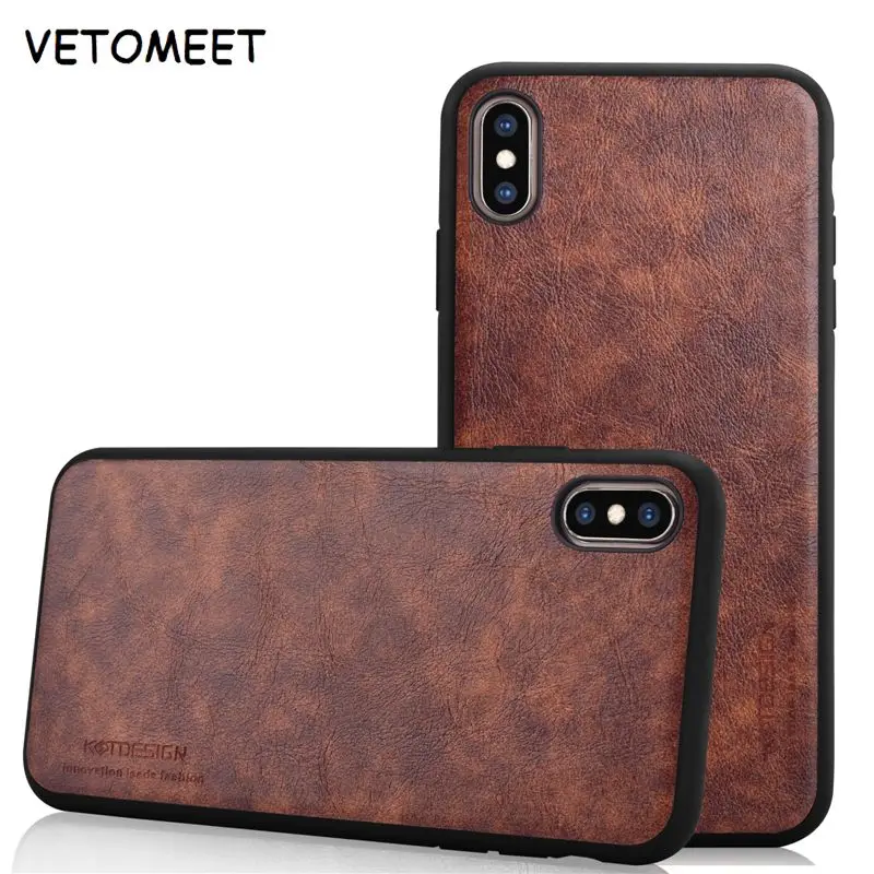 Чехол VETOMEET из воловьей кожи для iPhone X XR XS MAX All 8 7 6 Plus защитный чехол Samsung S10 10E 10Pro S9 |