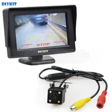 DIYKIT Wire 4.3 inch TFT LCD Car Monitor Rear View Kit Reversing HD LED Camera Auto Parking Assistance System