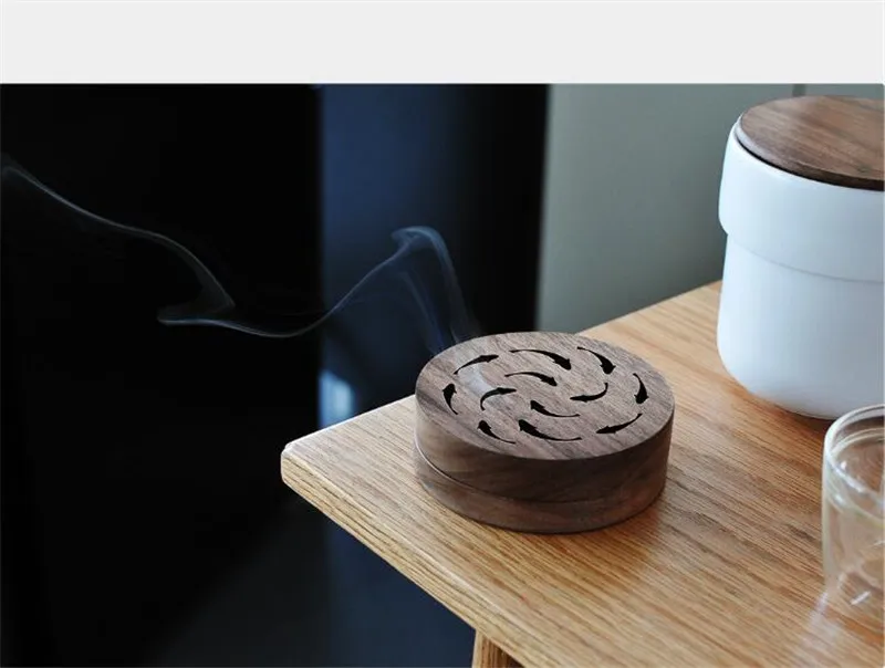 Xiaomi Incense burner Lucky charm Black walnut Material Oriental Aesthetics Holder Handmade Censer for House Office Decoration (3)