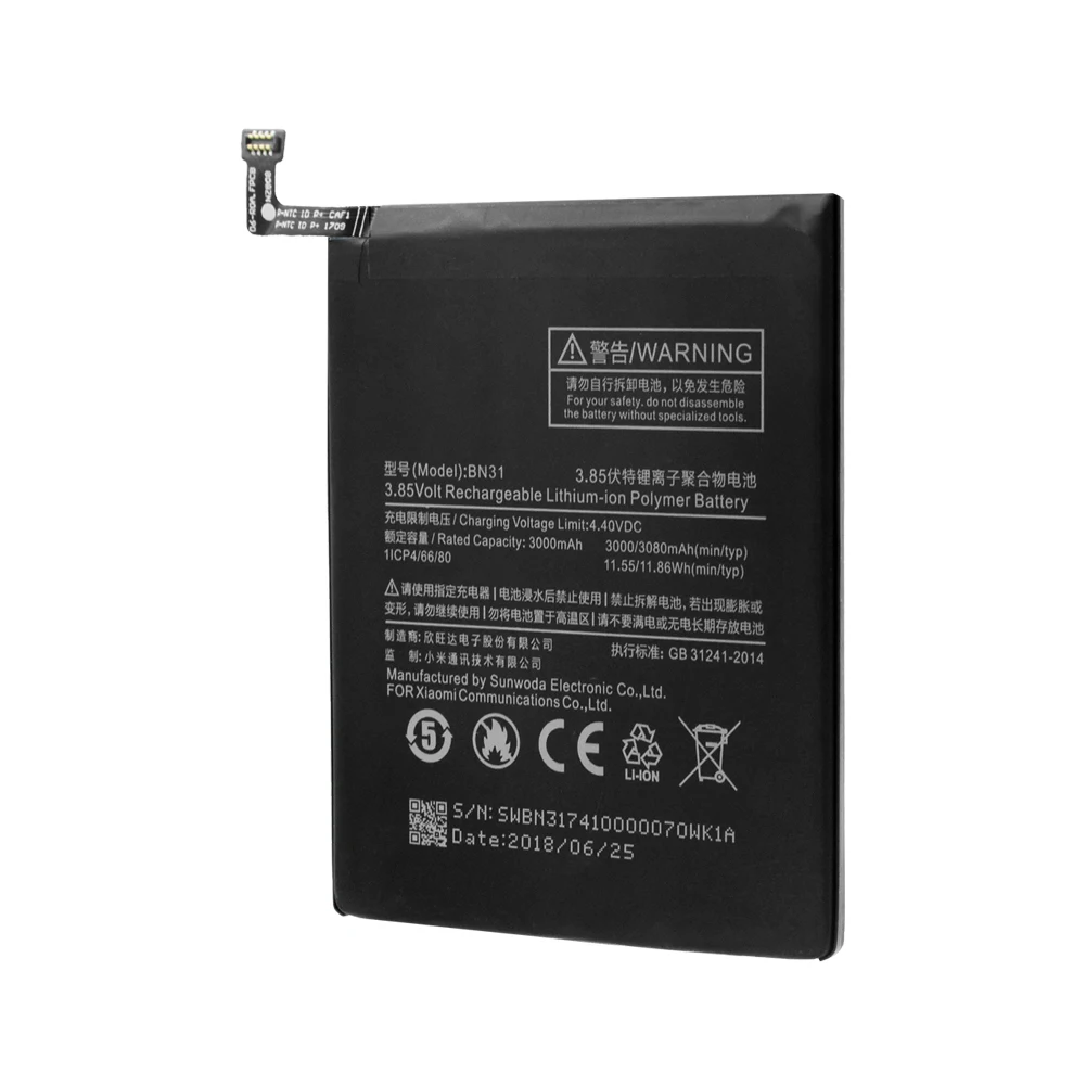 Xiao mi 3,85 V 3080mAh литиевая аккумуляторная батарея BN31 BN-31 BN 31 батарея для Xiaomi mi 5X mi A1 Red mi Note 5A Y1 Lite