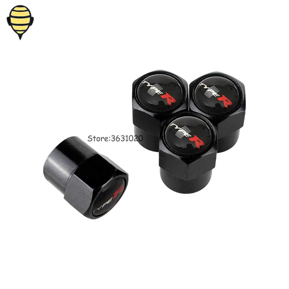 

For Typer Logo Car Styling Wheels Tire Valve Stem Caps Sticker For Honda Insight Civic Crosstour Elysion CRV CTX200 nc700s CBR