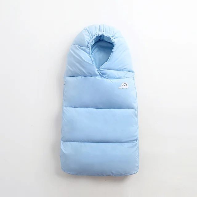 Новинка, детская коляска, зимний конверт для новорожденных, теплый детский спальный мешок, одеяло, Пеленальный спальный мешок - Цвет: Небесно-голубой