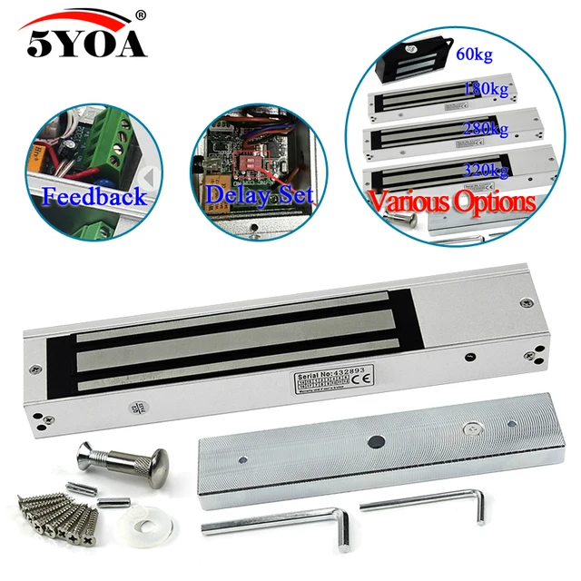 Electronic Door Lock Electric Magnetic Lock Gate Opener Suction Holding Force Electromagnetic for Access Control System Various 2
