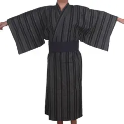 3 шт./компл. кимоно пижамы Япония халат мужские хлопок мужской Lounge халаты с Оби летние пижамный комплект A52802