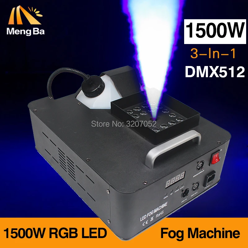 MengBa 1500 Вт RGB 3in1 512 DMX светодиодный противотуманная машина дымовая 24X3w светильник