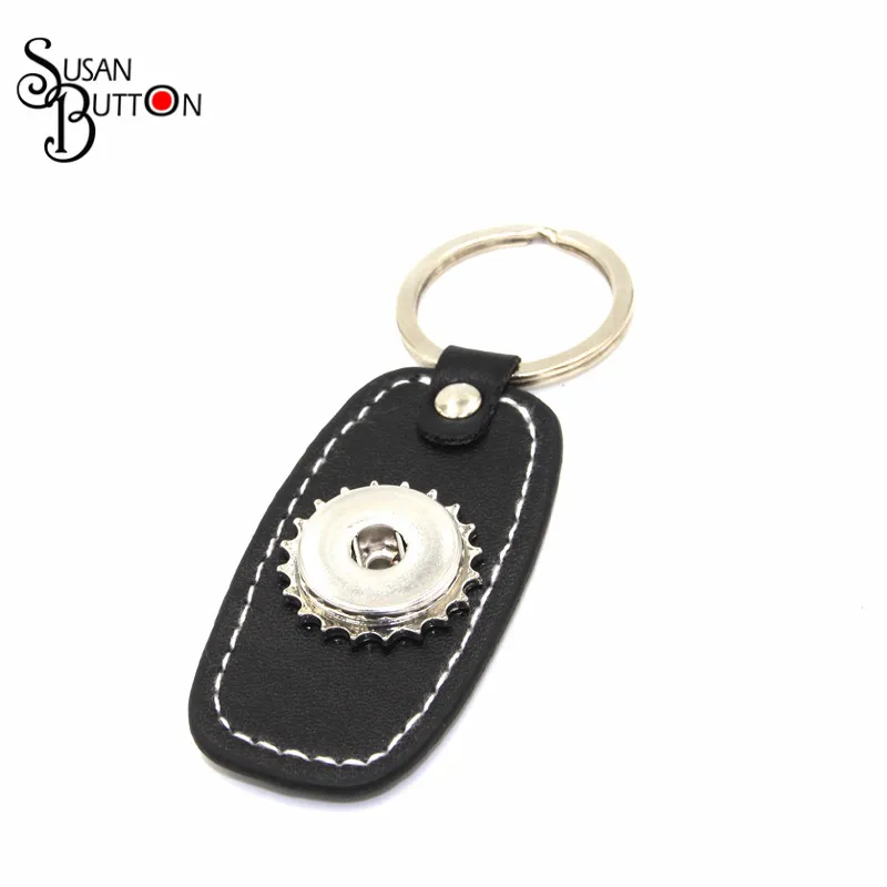 Hot 4styles Real Leather Snap Button KeyChain 18mm Snap Ginger Charms