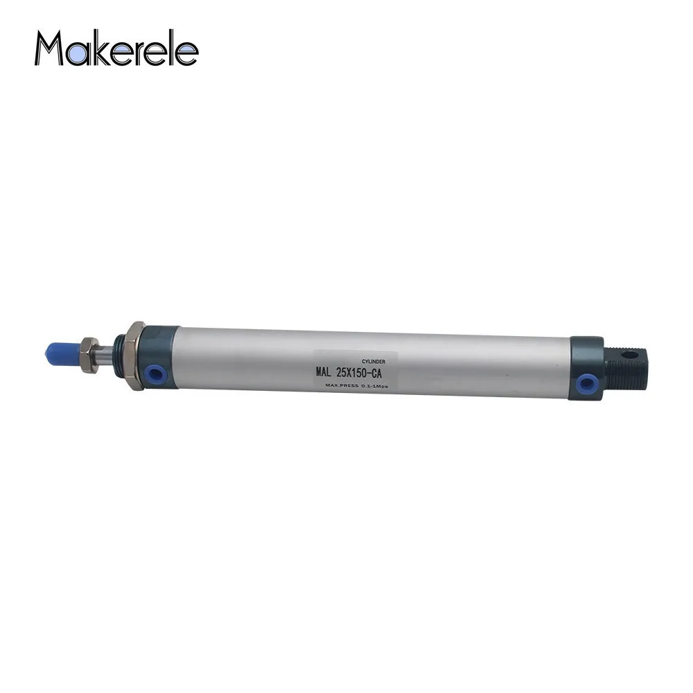 

MAL25-150-CA Aluminum Alloy Double Acting Type Pneumatic Cylinder 10mm Bore 150mm Stroke Fishtailing Shape Cylinders