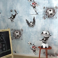 Современного подростка украшения комнаты дома стены Бумага s Cartooon Футбол стены Бумага ролл для детей мальчик номер стены обои сделать pokoju