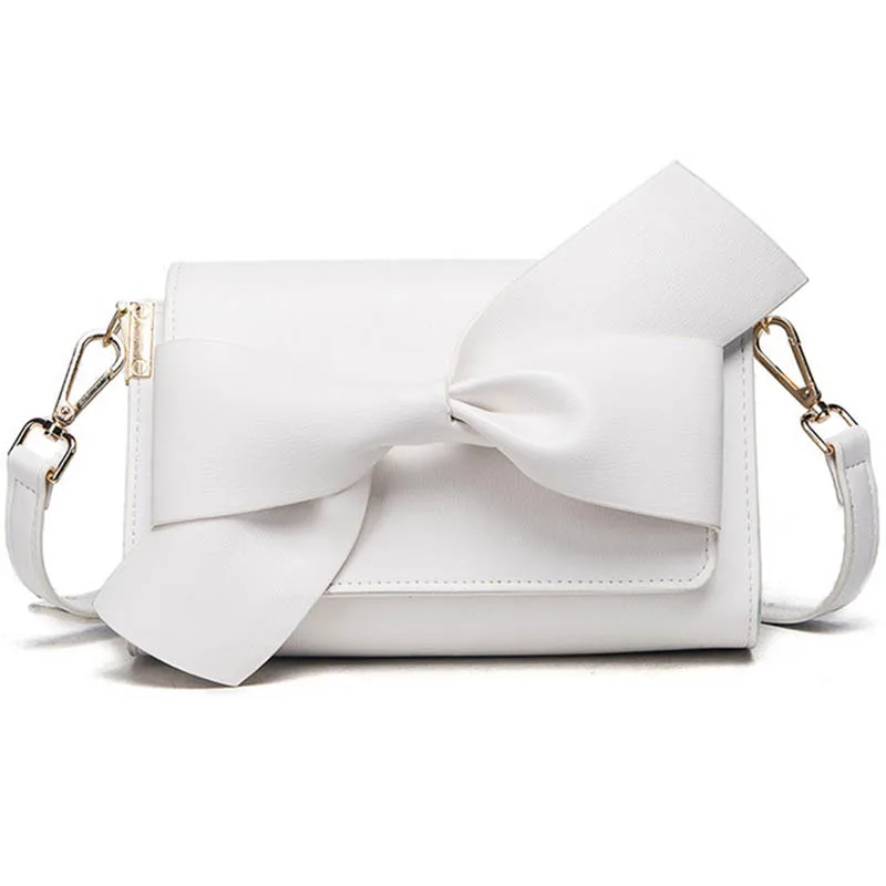Cute Bow Women Leather Handbags Small Flap 2017 New Shoulder Messenger Bags Handbags Women Famous Brand