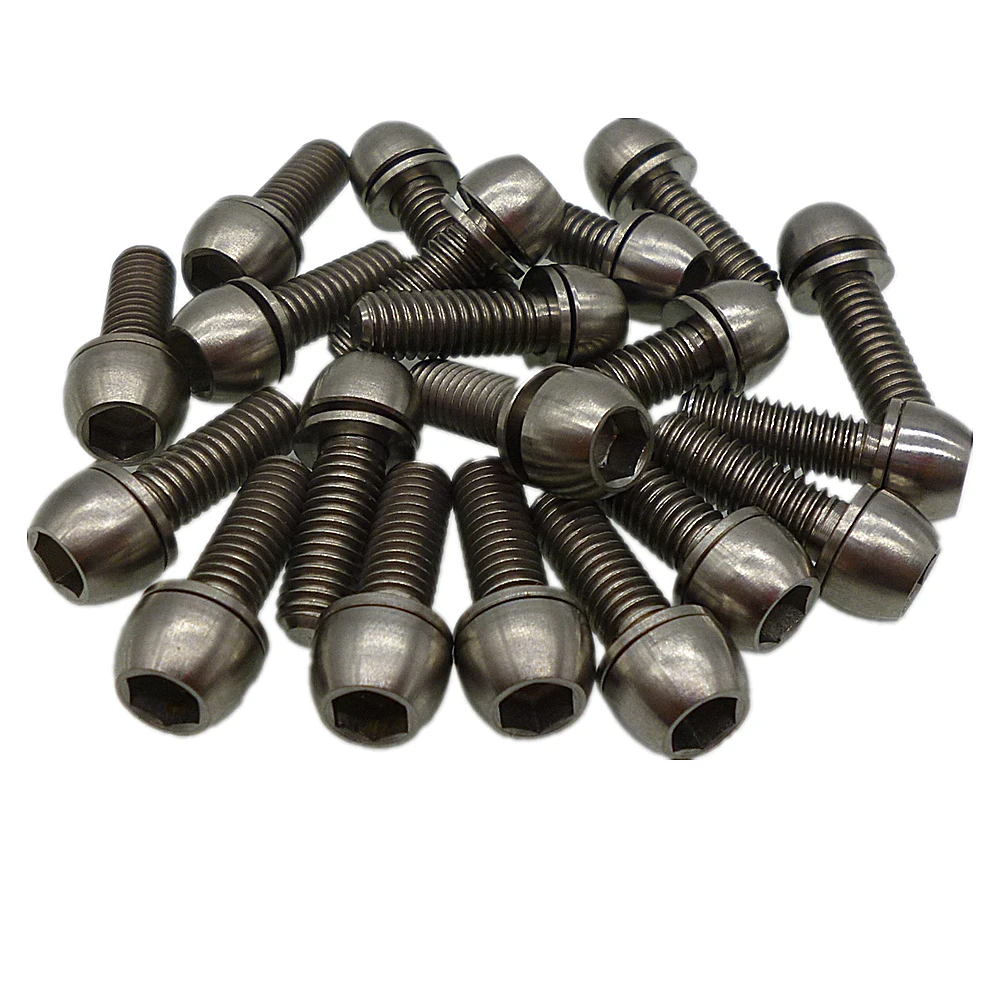 20pcs/lot M6 x 18mm Taper Head Titanium Ti alloy Bolt Screw Conical