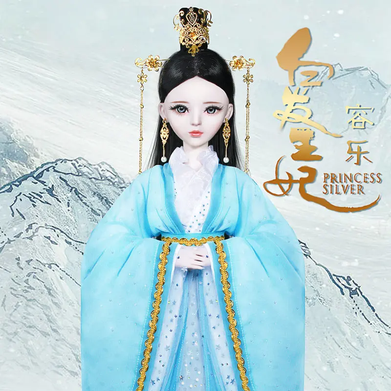 Китайская принцесса серебряные куклы ручной работы 1/3 Bjd 60 см ручная роспись