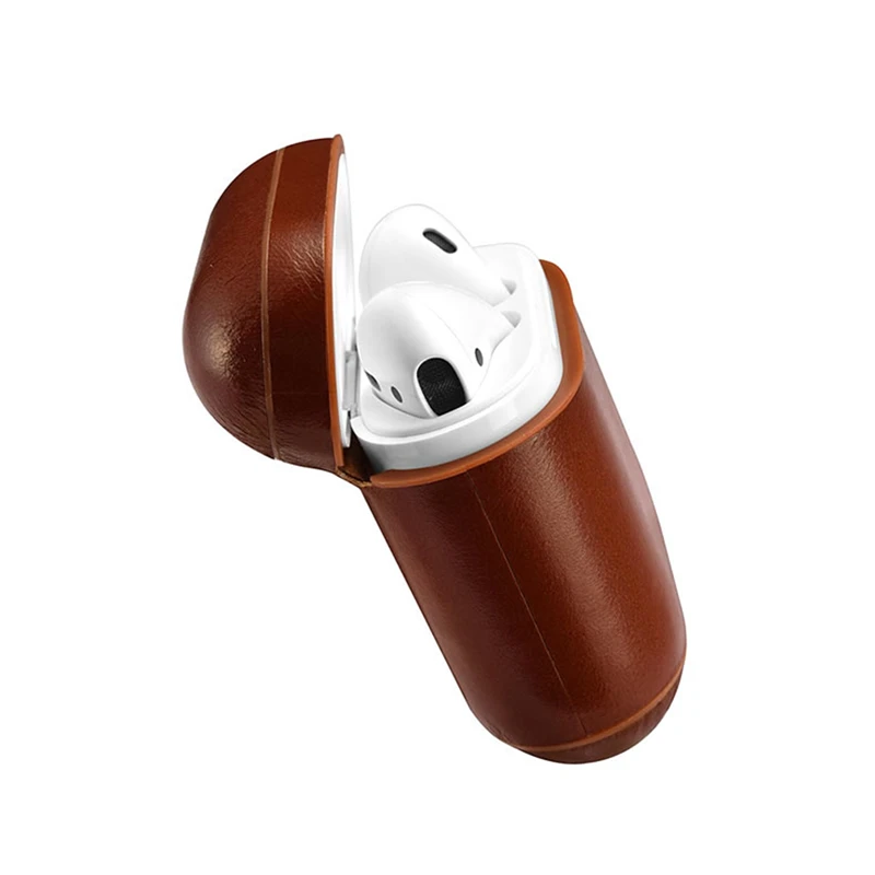 Чехол для наушников чехол Apple AirPods защитный из натуральной кожи футляр Bluetooth