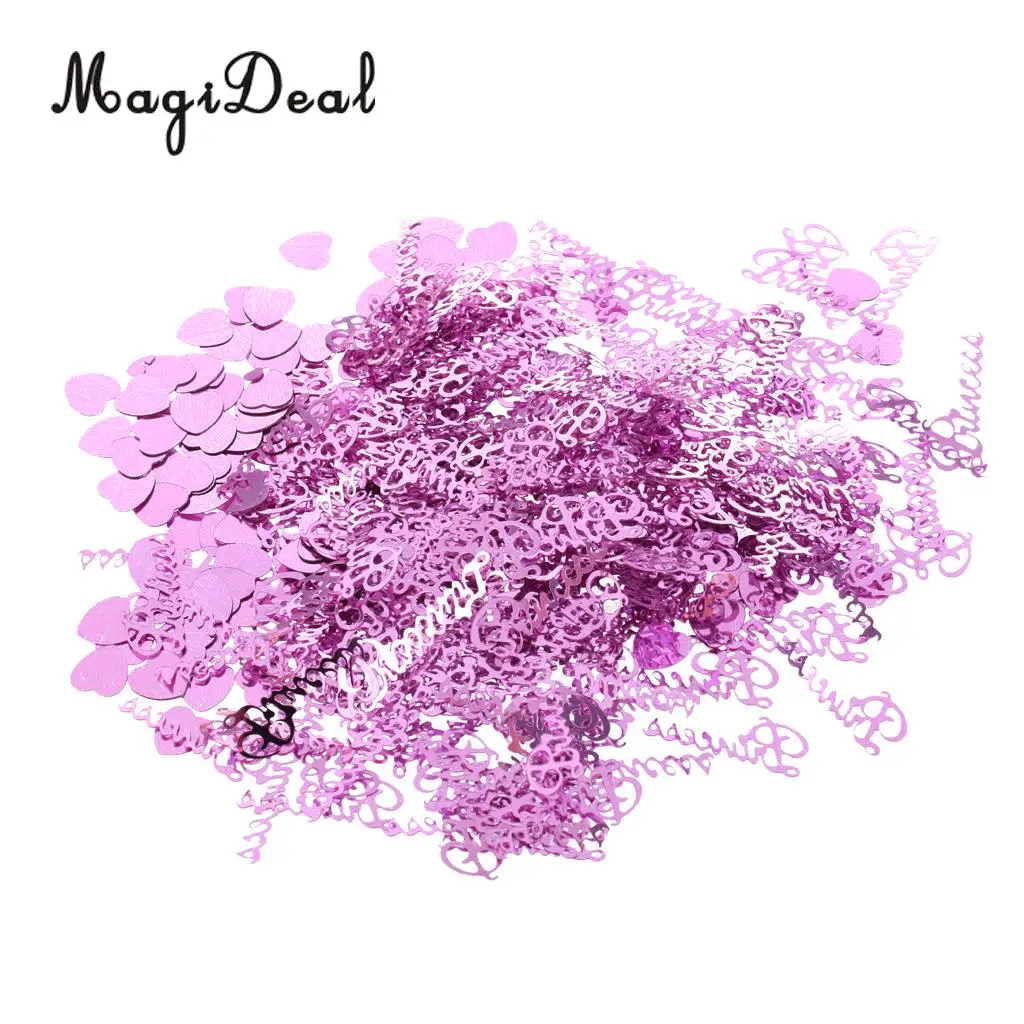 MagiDeal Lovely 1 Bag 15g Glitter PRINCESS Heart Confetti Foil Craft for Girls Birthday Hen Night Party Decor Gold/Silver/Purple