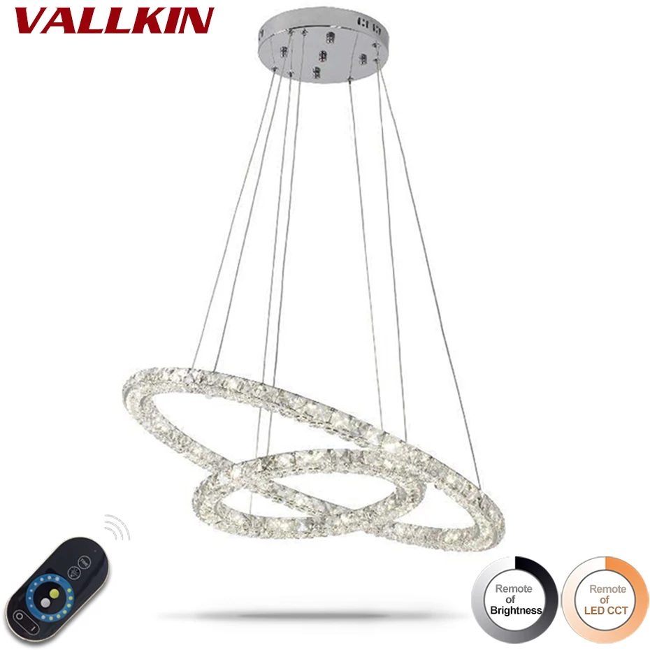 Dimmable Crystal Pendant Light Ring Pendant Lights Circle Rings Indoor