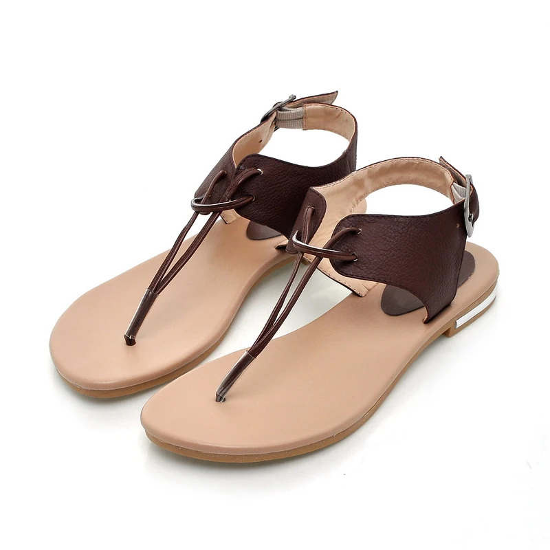

Concise Style Sandals Buckle Flip Flop Summer Shoes Women Outdoor Casual Dress Open Toe Less Platform Flat Shoes Euro Size 34-39