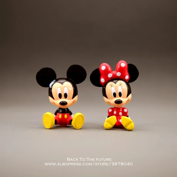 Disney Микки Маус Минни 7 см сидя осанка фигурка коллекция украшений аниме Детская