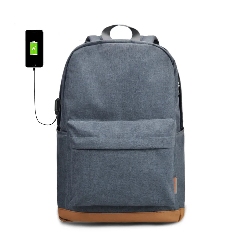 

Preppy Style Men's 15 Inch Laptop Backpacks Usb Male School Bag Backpack Rucksack Leisure For Teenage Computer Bag Mochila Grey