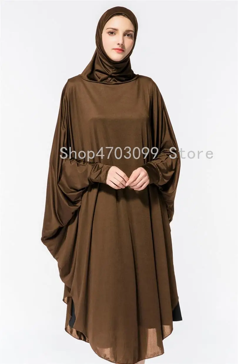

New Women Muslim Lady Thobe Gown Hijab Prayer Bat Sleeve Middle East Robe Islam