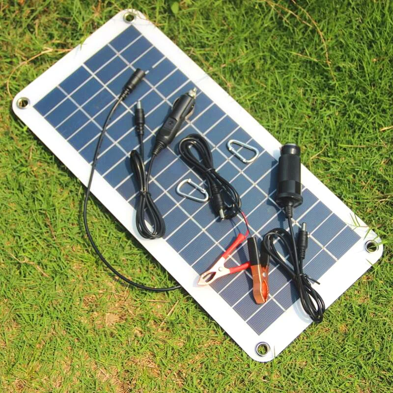 BUHESHUI 10A 20A 30A 40A 50A Solar Controller 12.5W Portable Solar Panel Charger For 12V Car Battery Chrger Semi-flexible