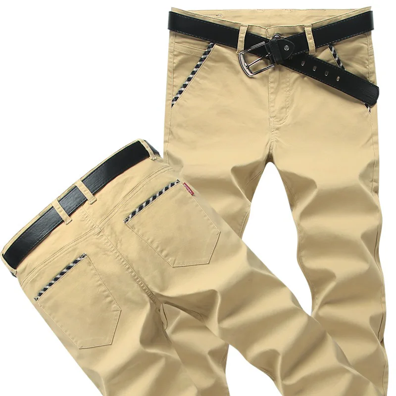 

2017 new style men's casual fashion pants men business trousers 100% cotton Trousers Men's Long pants 6 color big size 28-38