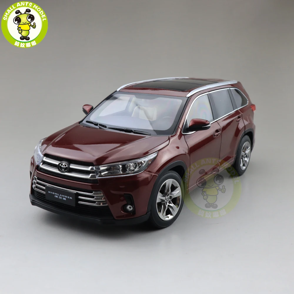 1/18 Highlander литая под давлением модель автомобиля SUV игрушки Детские подарки для мальчиков девочек красный