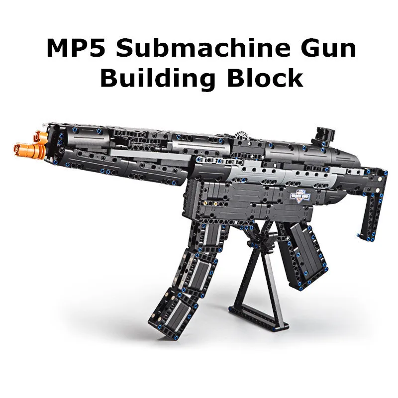 

617pcs Shooting Model Building Kit DIY Building Blocks Toy Gun C81006 MP5 Submachine Gun Action Toy For Kids