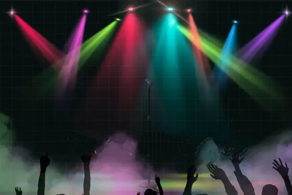 Rockstar led dj сценический рок концертный фон высокого качества с компьютерным