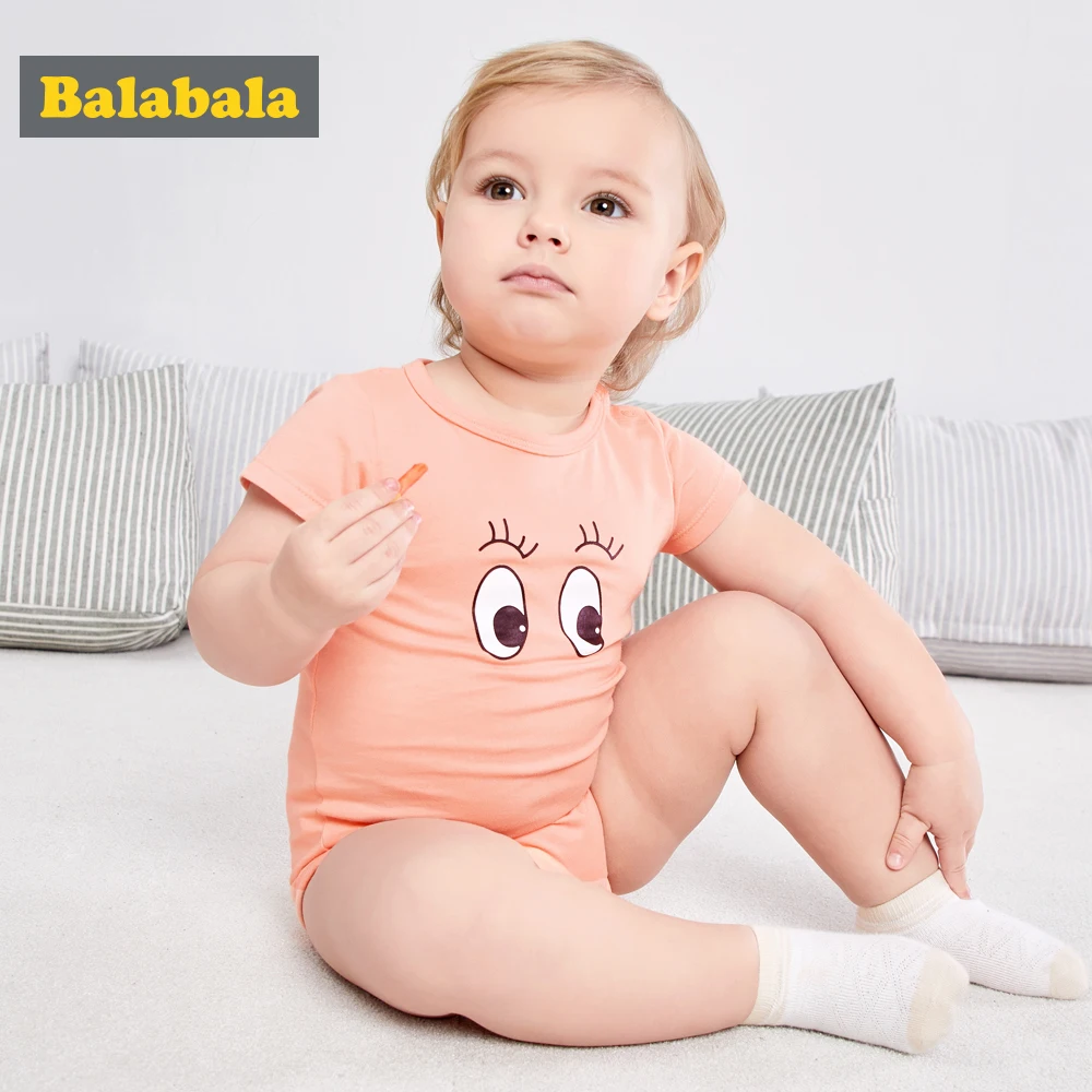 

Balabala 2 pieces/lot Baby Boys 100% Cotton bodysuit Summer Short Sleeves Soft Jumpsuits Newborn Infant children bodysuit